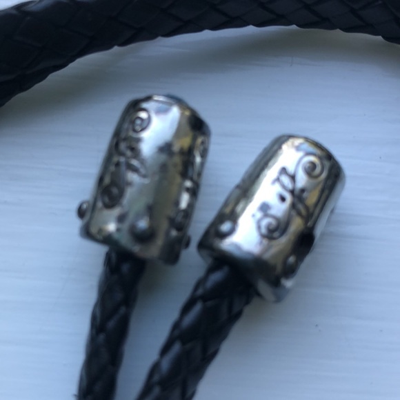 Vintage Y2K Brighton Black Leather Lariat Belt Western Cowgirl Southwest - Picture 9 of 9